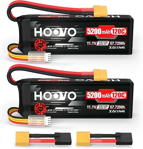 HOOVO 3S LiPo Batería 5200mAh 120C Softcase con XT60 y TR Plug Compatible para RC Car RC Truck Avión Helicóptero Barco Carreras RC Hobby, paquete de