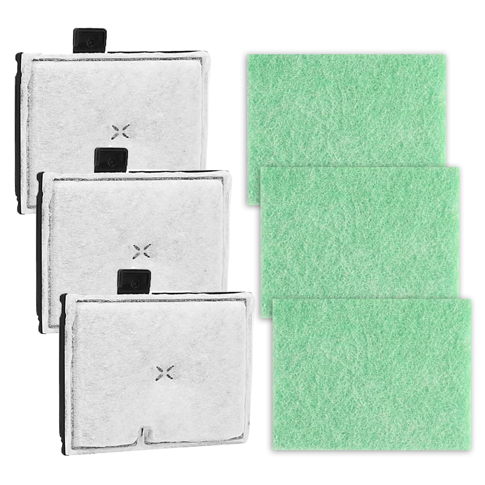 Finest-Filters Compatible with Interpet Internal CF Cartridge Filters - Fish Tank Filter Cartridges Interpet Filter CF1Filter Service Pack 3 Month Multiple Pack (3Filter Cartridges and 3 Pads)