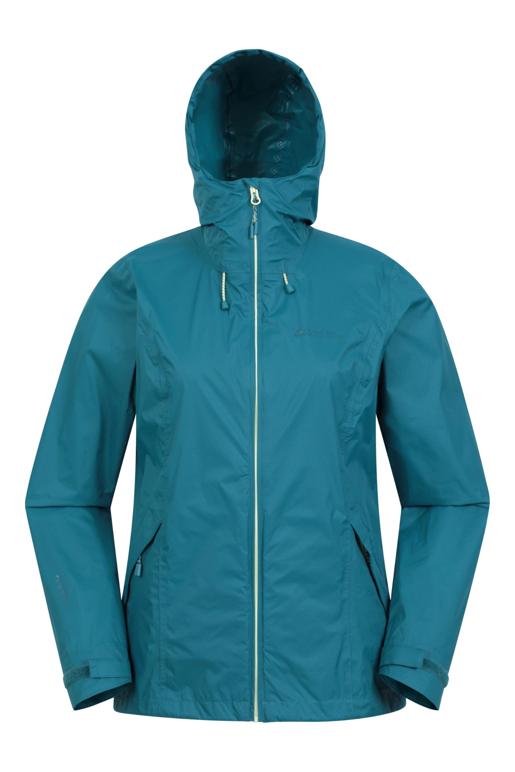 Mountain Warehouse Women's Teal Swerve Waterproof Jacket, Adjustable Cuffs, Breathable,Taped Seams, Packs Away, Rain Coat - Best For Walking, Outdoors & Camping 20 Plus