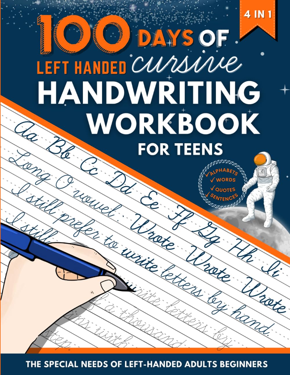 Snapklik.com : 100 Days Of Left Handed Cursive Handwriting Workbook For ...
