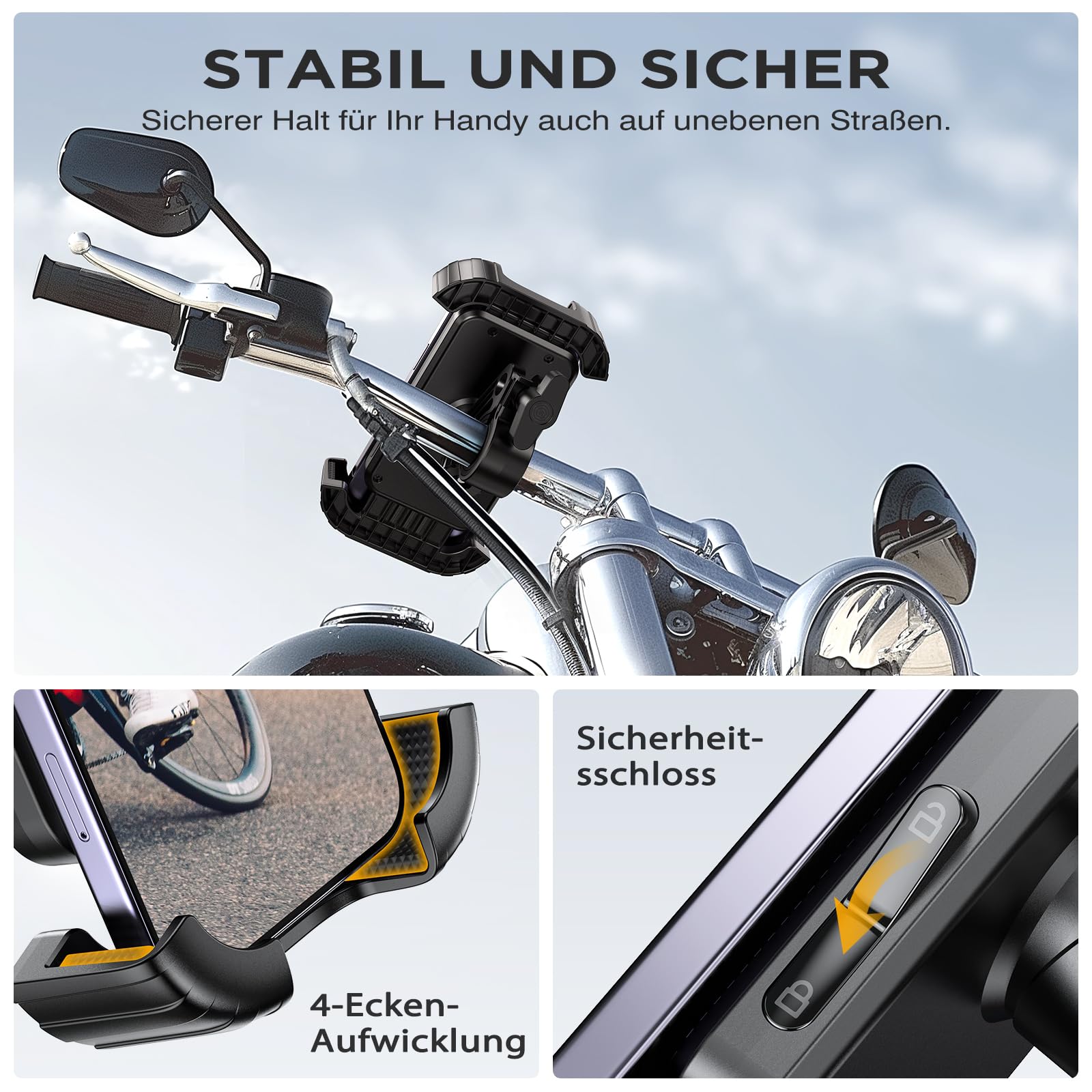 Miracase Uchwyt na telefon komórkowy, rower, uchwyt na telefon komórkowy motocyklowy – 2024 360° uchwyt na kierownicę do iPhone 15 14 Pro Max Plus, SE, 13 12 Pro Max Mini, 11 Pro Max, Xs, XR, X, 8, 7,