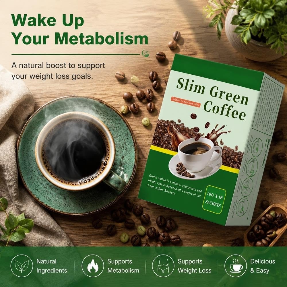 Caffè verde biologico con miscela funzionale for la salute dell'intestino | Caffè benessere a basso jitter for supporto digestivo vegano senza(2pcs)