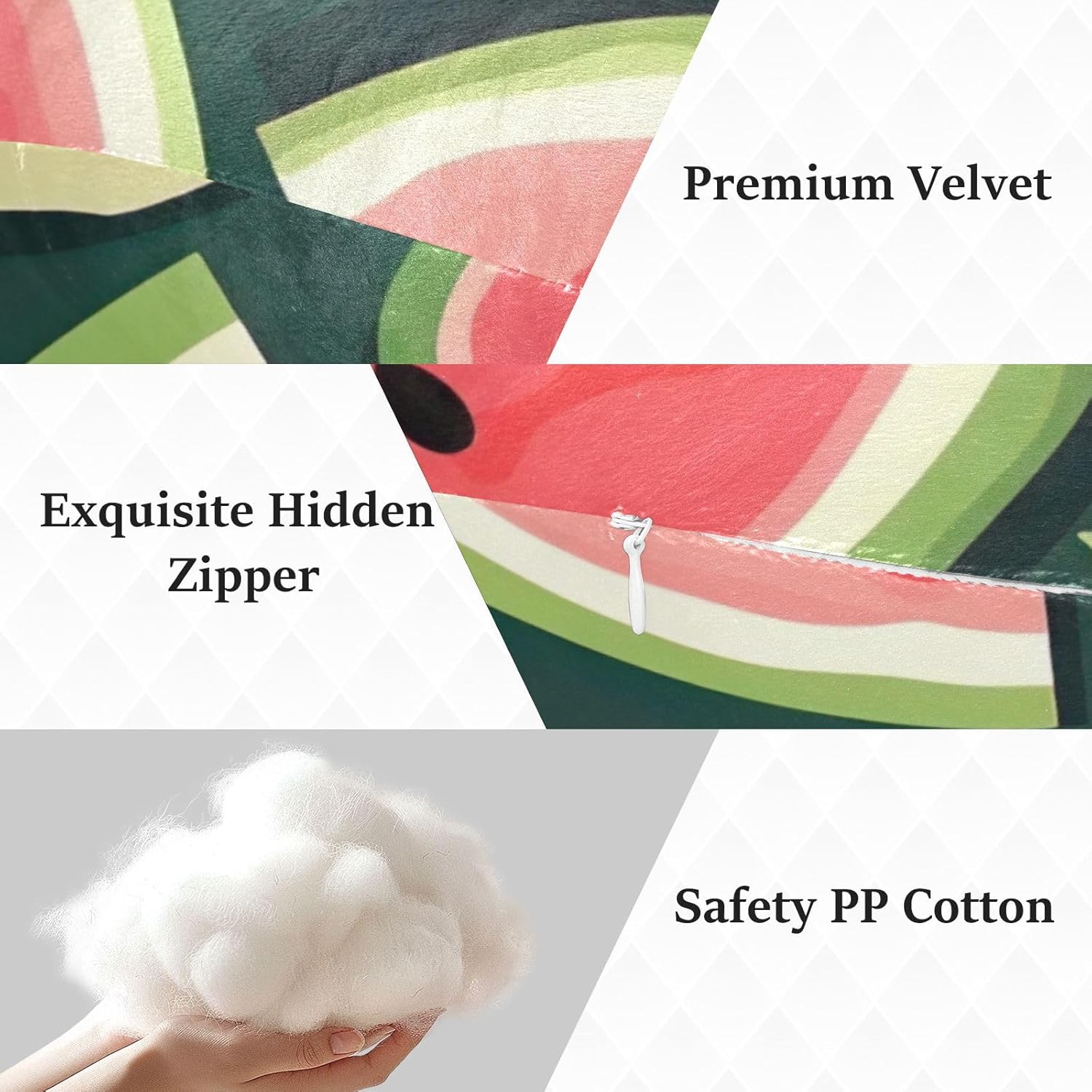 Watermelon Slice Human-Shaped Pillow Soft Body Pillows Washable Velvet Pillows for Anxiety Relief Sleeping Cuddling & Support