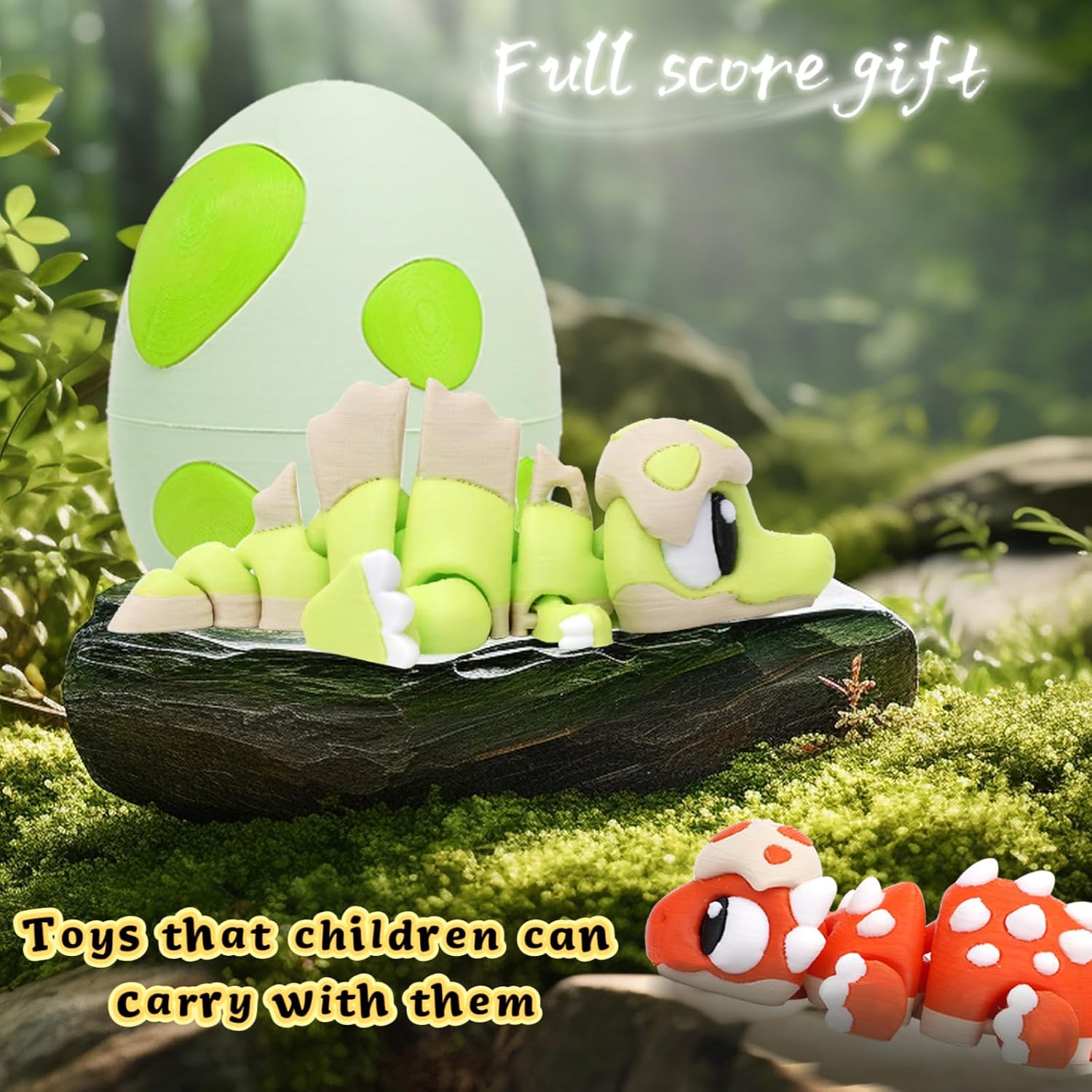 3D Printed Exquisite Dinosaur Egg Toy Model, Fully Articulated 3D Printed Toy. (5Pcs)