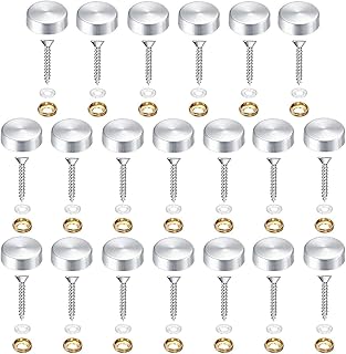 20Pcs Decorative Mirror Screws, Stainless Steel Screw Cap/Cover 20mm for Fasteners, Sign/Advertising Hardware, Nails, Construction, Tea Tables, Wardrobes Glass Furniture