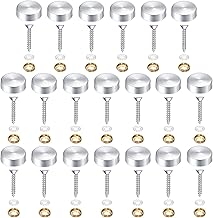 20Pcs Decorative Mirror Screws, Stainless Steel Screw Cap/Cover 20mm for Fasteners, Sign/Advertising Hardware, Nails, Construction, Tea Tables, Wardrobes Glass Furniture