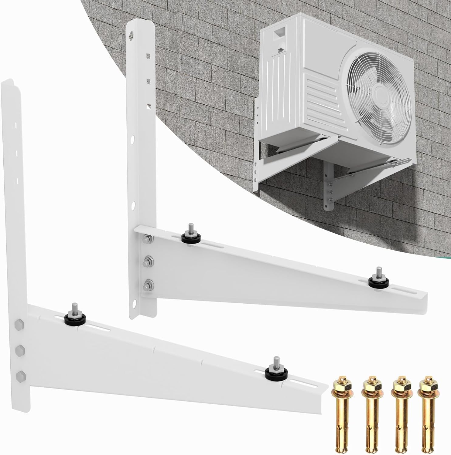 Mini Split Wall Mounting Bracket for 9,000-36,000 BTU Air Conditioner, Heavy Duty AC Support Bracket for Outside, Holds Up to 330lbs