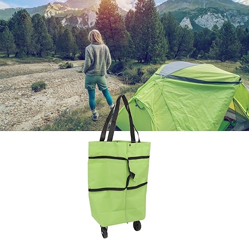 Carrito de compras plegable, carrito de utilidad portátil, con ruedas y cremallera, bolsa de almacenamiento telescópica multifunción para compras