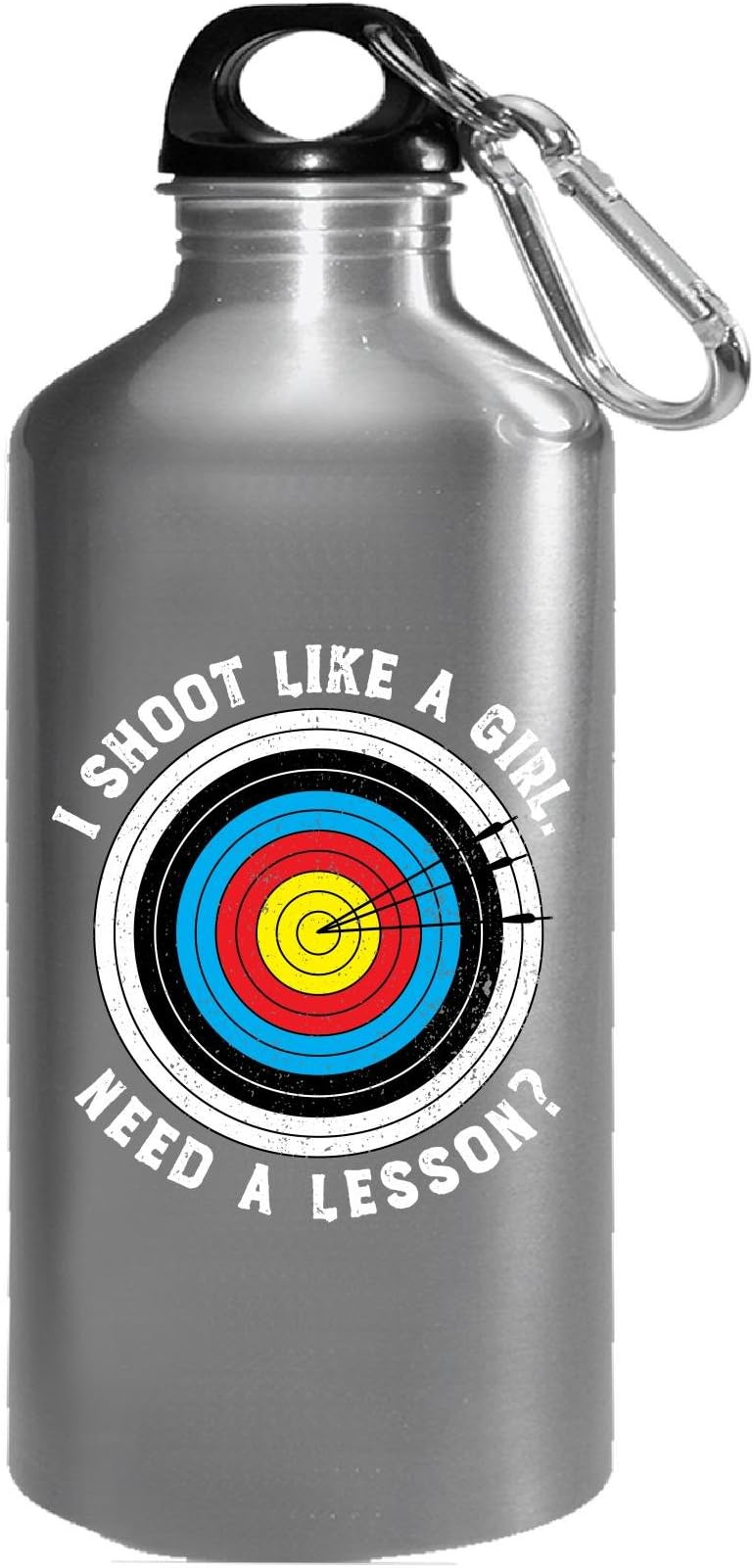 Archery Archer Shoot Like A Girl Need A Lesson Bullseye - Water Bottle