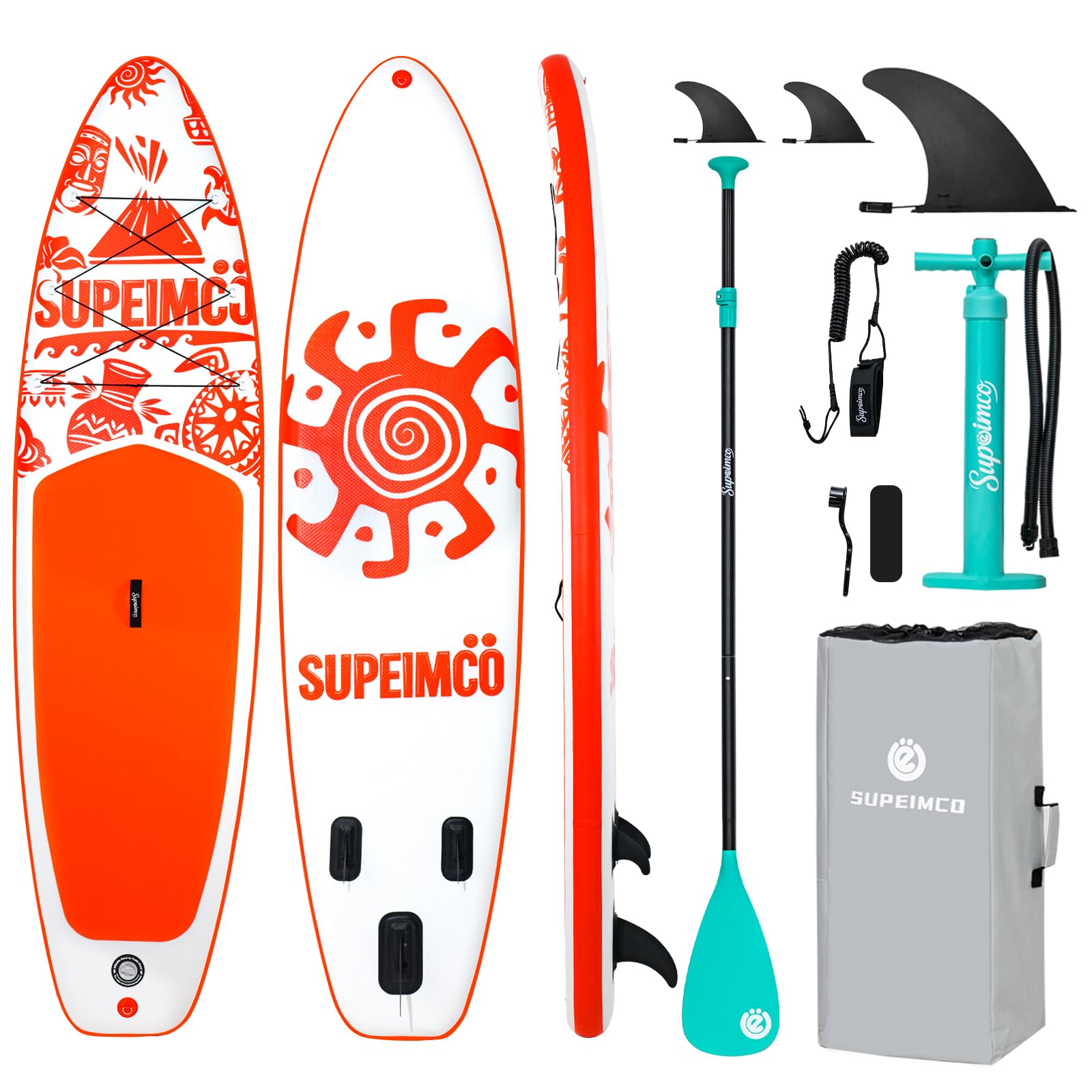 Photo 1 of SUPEIMCO 11' Inflatable Stand Up Paddle Board - Tribal Sunburst Orange MISSING PADDLE BOARD 