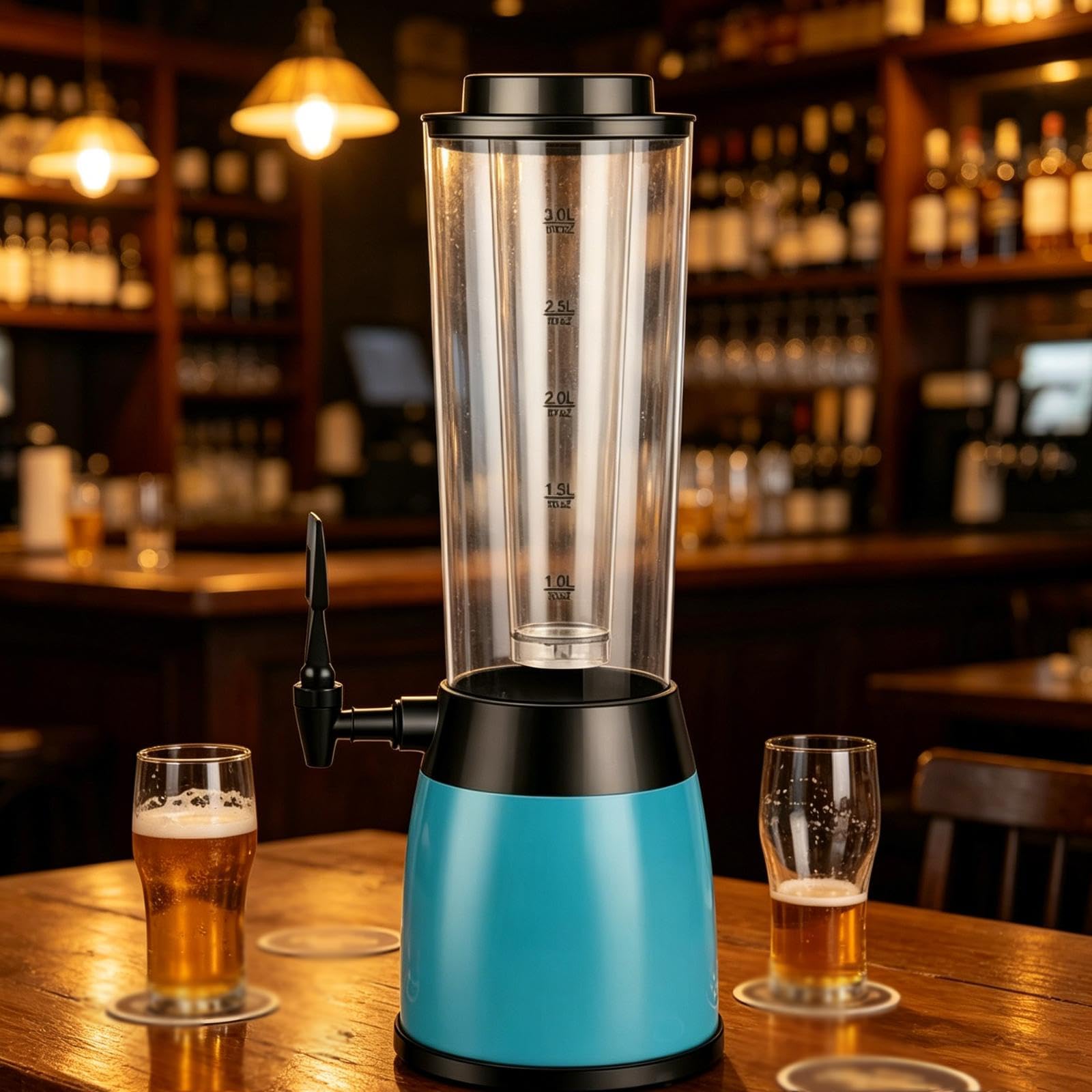 Distributore di Birra da Tavolo, Distributore di Margarita con Tubo E Bilancia, Distributore di Mimosa a Parete per Feste, Blu