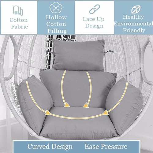 Miniatura 3 de ZTGL Cojines para silla de huevo, cojín para silla de huevo, cojín grueso para interiores y exteriores, para patio, jardín, rojo vino