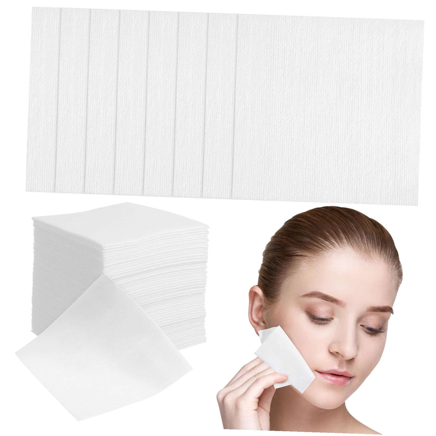 FOMIYES 400 Stück Einweg Vlies Pads 10x10cm Entferner Tücher Atmungsaktiv Für Gesichtsreinigung Damen