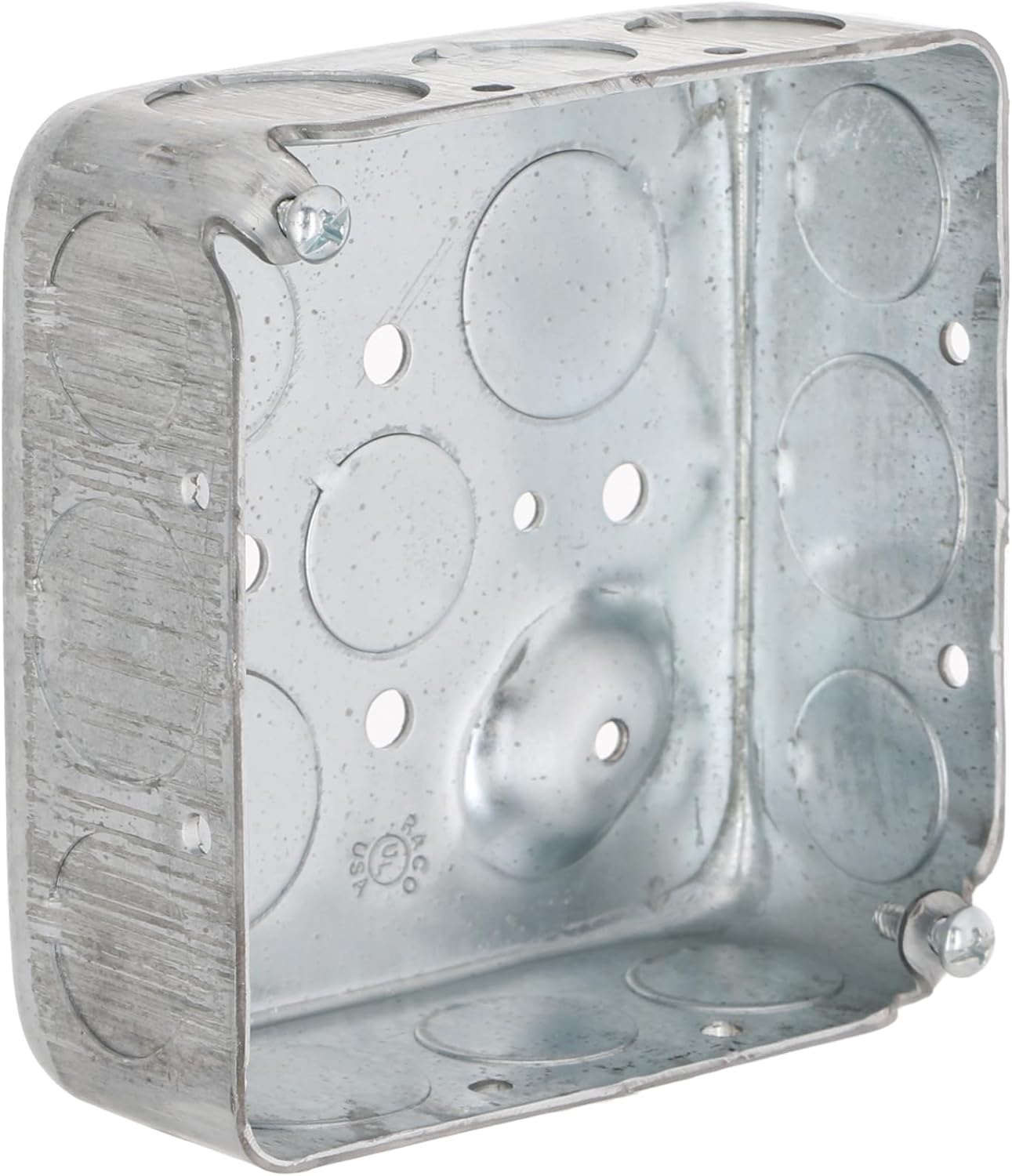 Hubbell-Raco 8192 1-1/2-Inch Deep, 1/2-Inch and 3/4-Inch Side Knockouts, Drawn 4-Inch Square Box