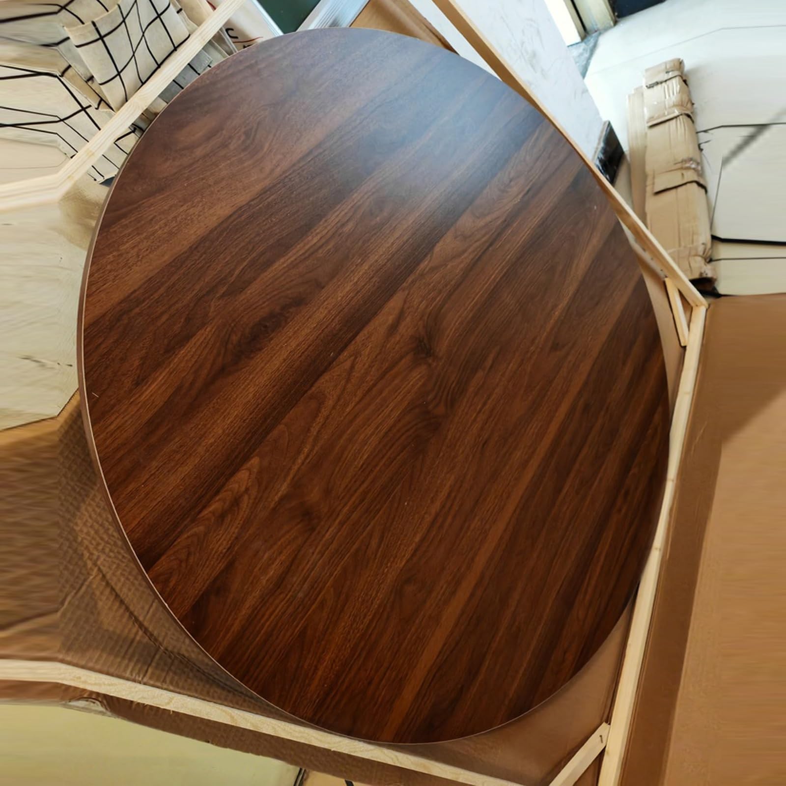 Okrągły dębowy blat stołu do jadalni - 100 cm wszechstronny design do projektów kuchennych i salonowych - stylowy panel meblowy