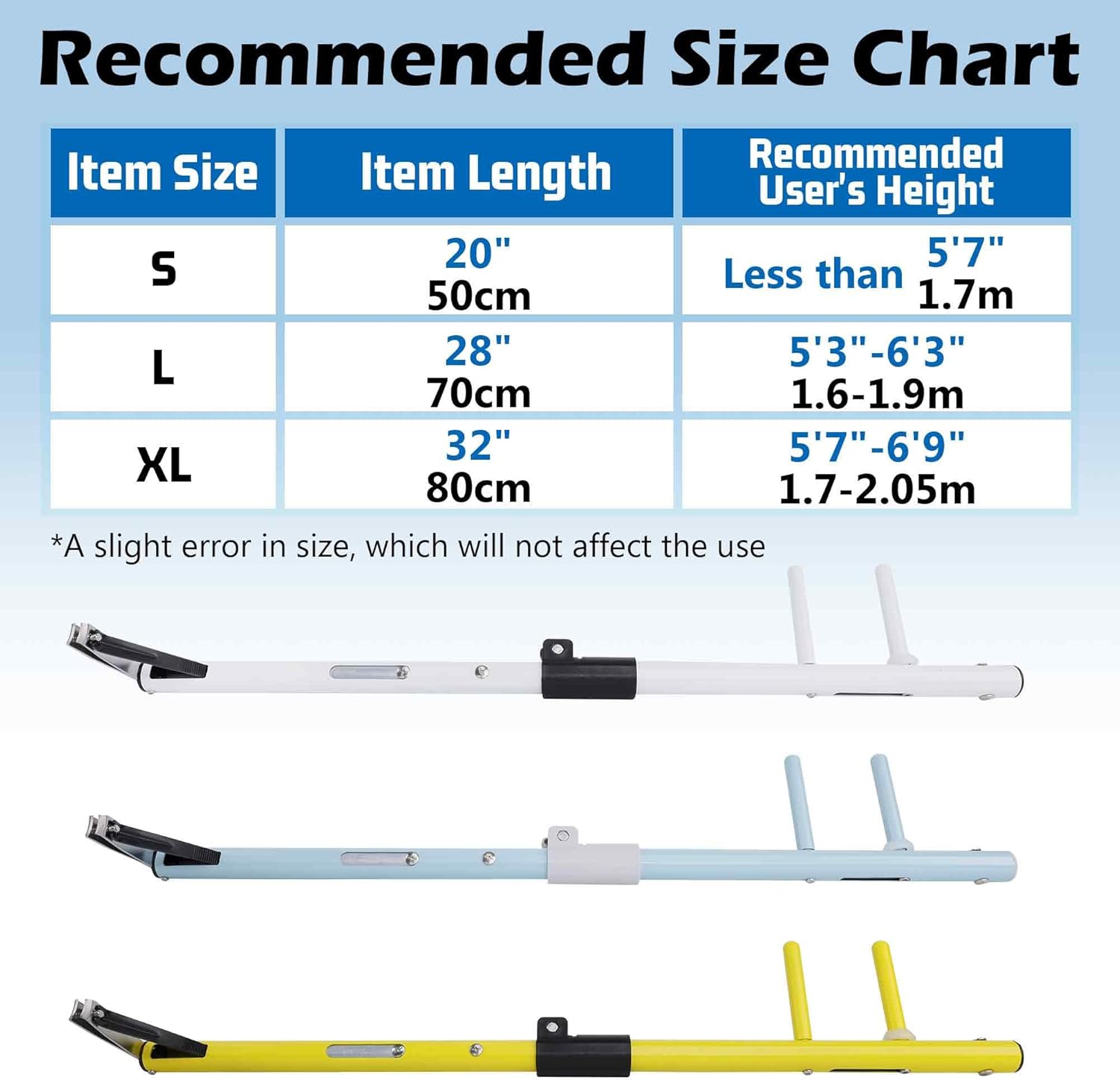 Long Handled Toenail Clippers for Seniors, Overweight, Obese, Pregnant and Waist Patients, 4mm Wide Jaw Opening, No Need to Bending, Cutting Very Easily 1.5 (White, L-28 / 70cm)