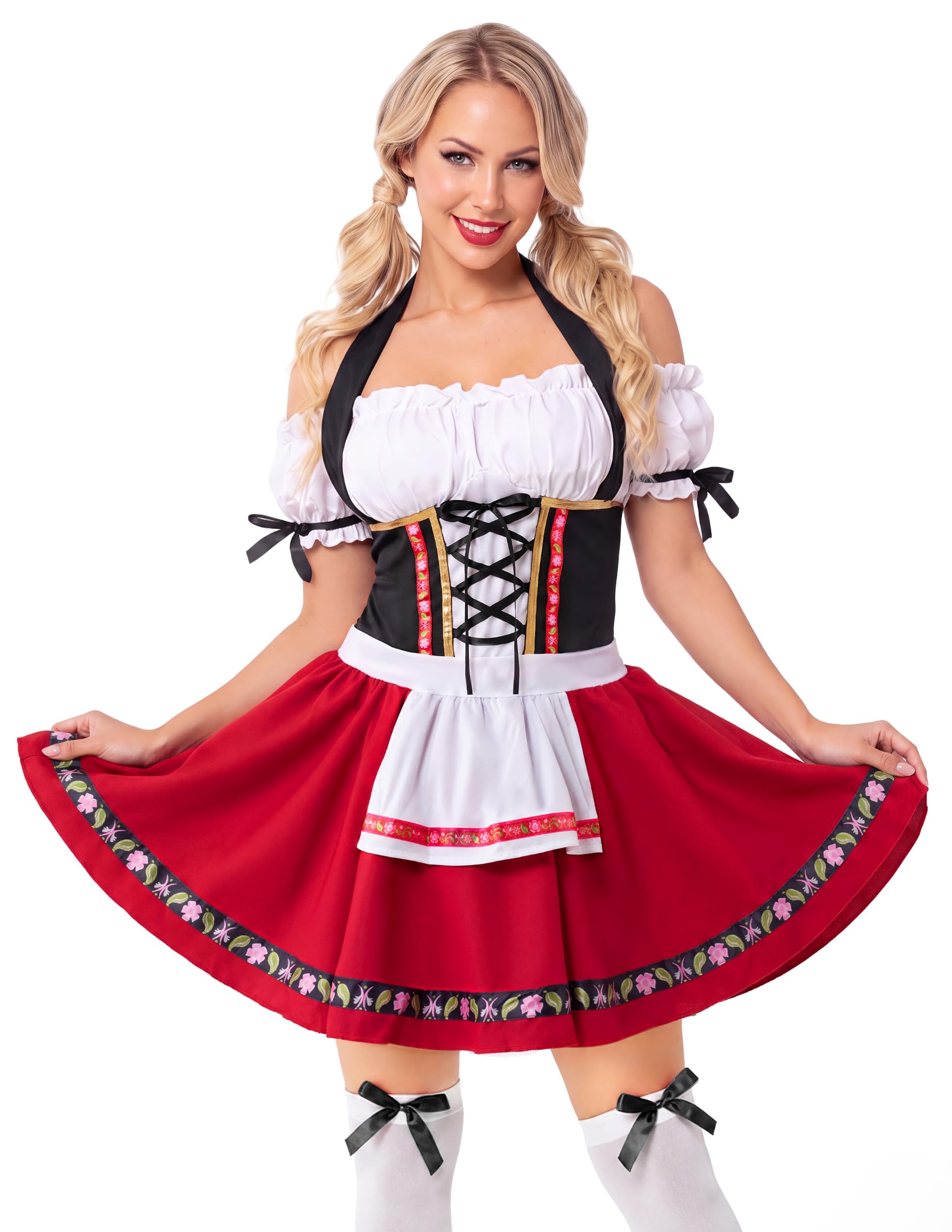 Spooktacular Creations Women Oktoberfest Dress, Halloween Oktoberfest Costume and High Stockings for Halloween Dress up Party and Beer Festival — image 1