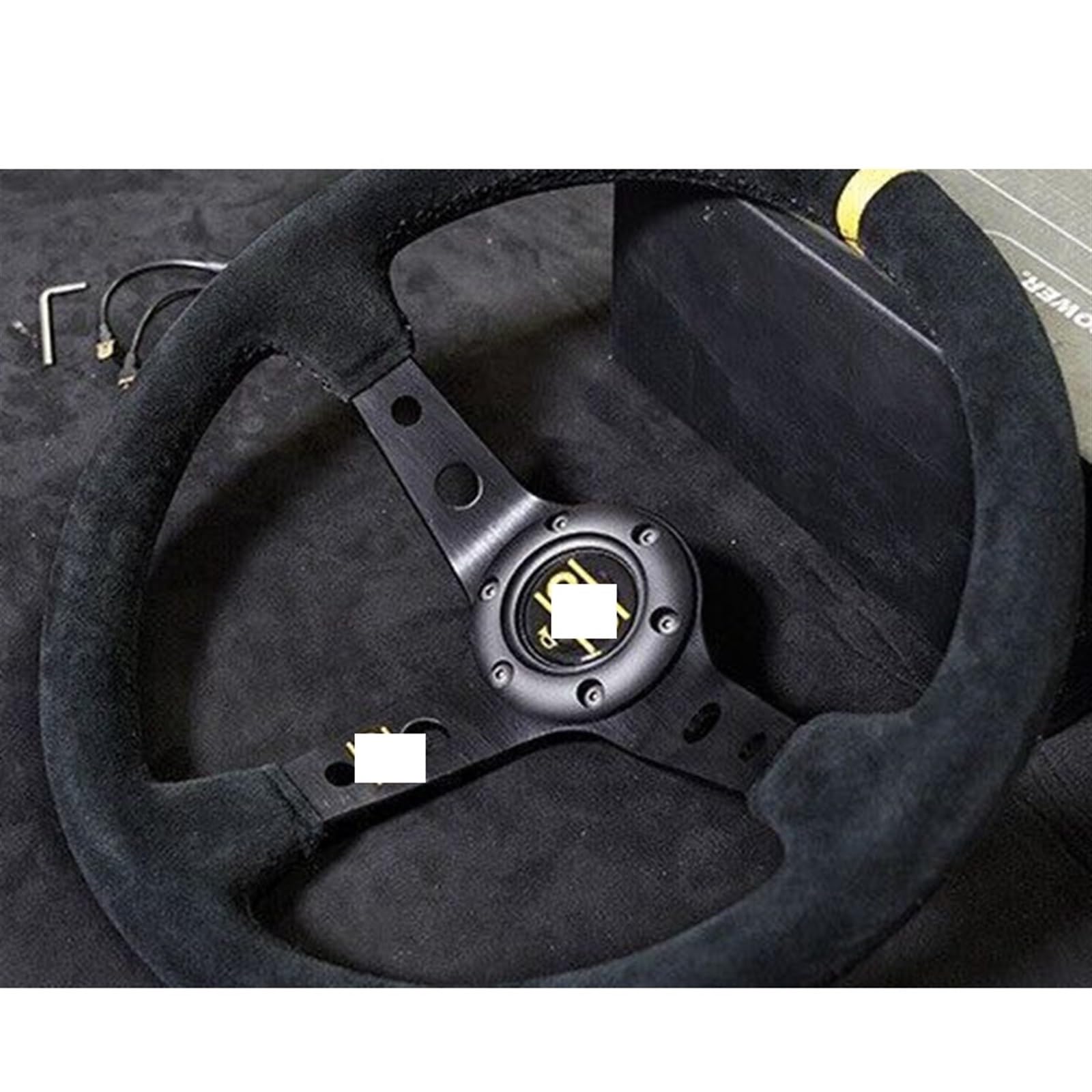 35,6 cm Drift Universal Rennlenkrad Auto Wildleder JDM Lenkrad Volantes für VW, Honda, Toyota, BMW, Nissan