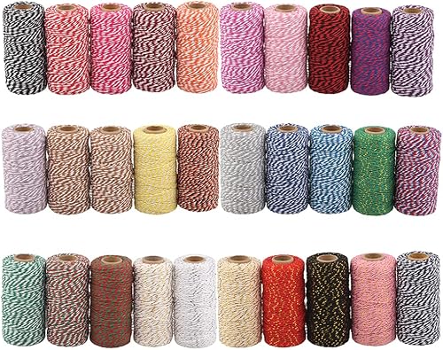 Miniatura 4 de Cordeles Bakers Gris y Blanco - 328 Pies de Cuerda para Manualidades y Decoración de Bodas