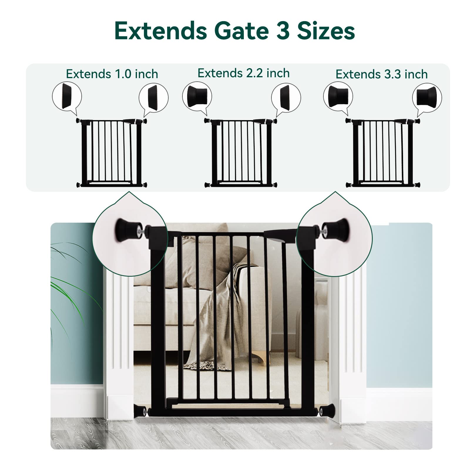 Gate Extension Kit Snapklik.com : Babelio Baby Gate Extender Wall Protector, Extends 1-3.3 ...