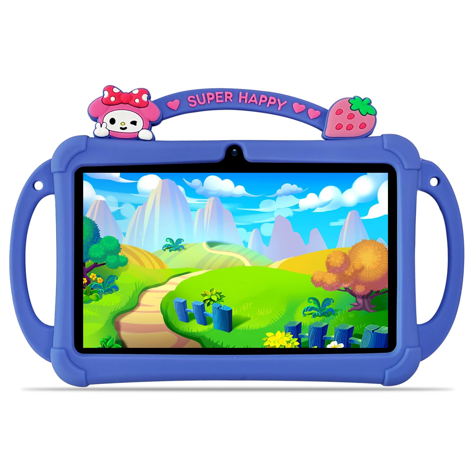 PRITOM Tablet per bambini da 7 pollici, tablet WiFi per bambini, 32 GB ROM, espandibile a 512 GB, tablet per bambini piccoli, sicurezza bambini, Bluetooth, doppia fotocamera, app di apprendimento e