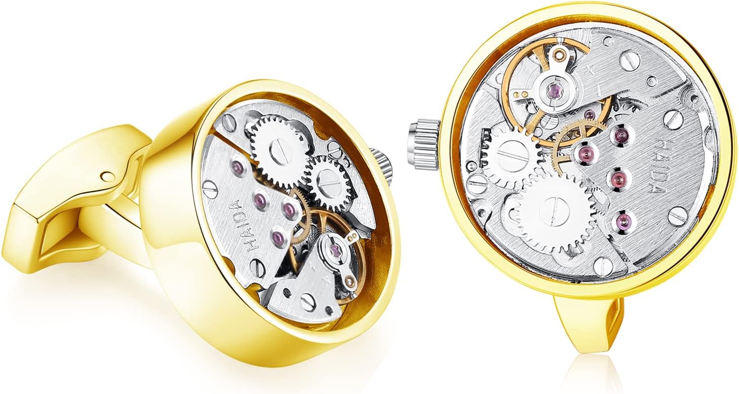 Gemelli Steampunk Con Movimento Per Uomo - Acciaio Inossidabile Per Camicia, Regalo Nuziale Ed Eventi