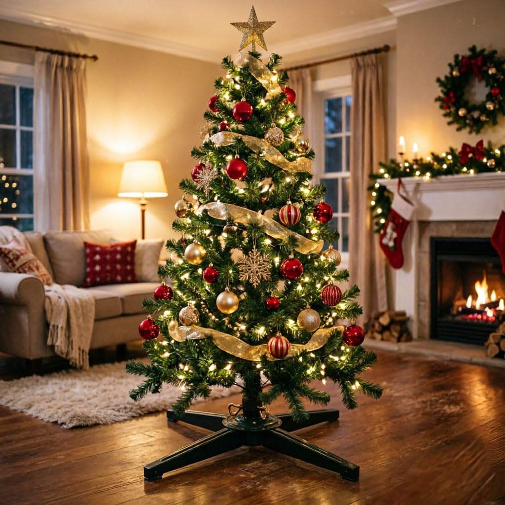 Christmas Tree Stand, Foldable Metal Base for 7 FT Artificial Tree