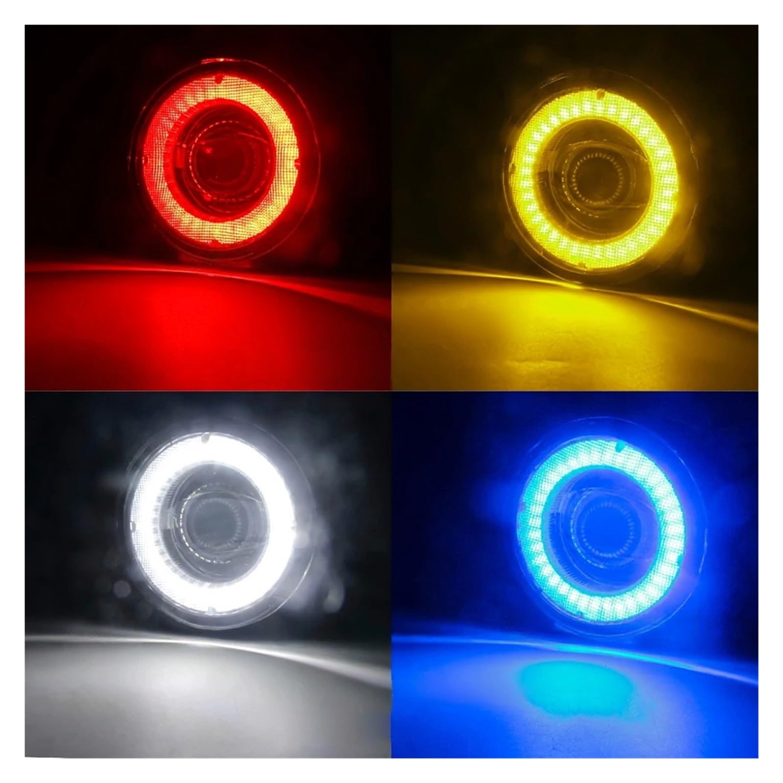 Faro Delantero Luz LED Antiniebla Coche H11 30W Lámpara Circulación Diurna DRL Con Ojo Ángel Para Nissan Para Safari Para Patrol Y61 Para Facelift 2005-2009 Faro Antiniebla(White and White)