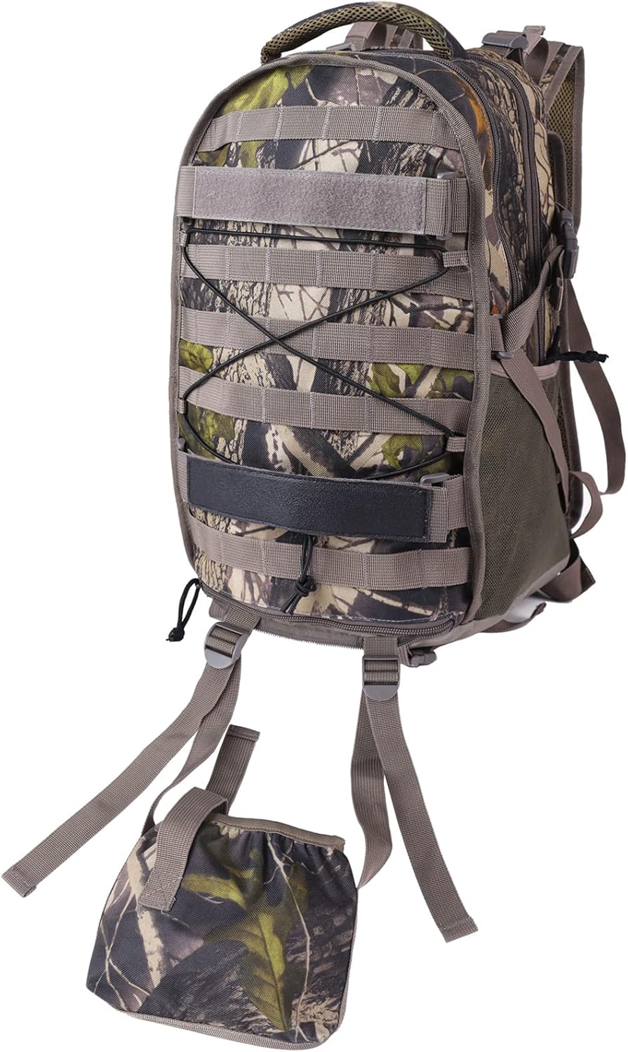 KIRIOUL Hunting Backpack with Waterproof Rain Cover Camo