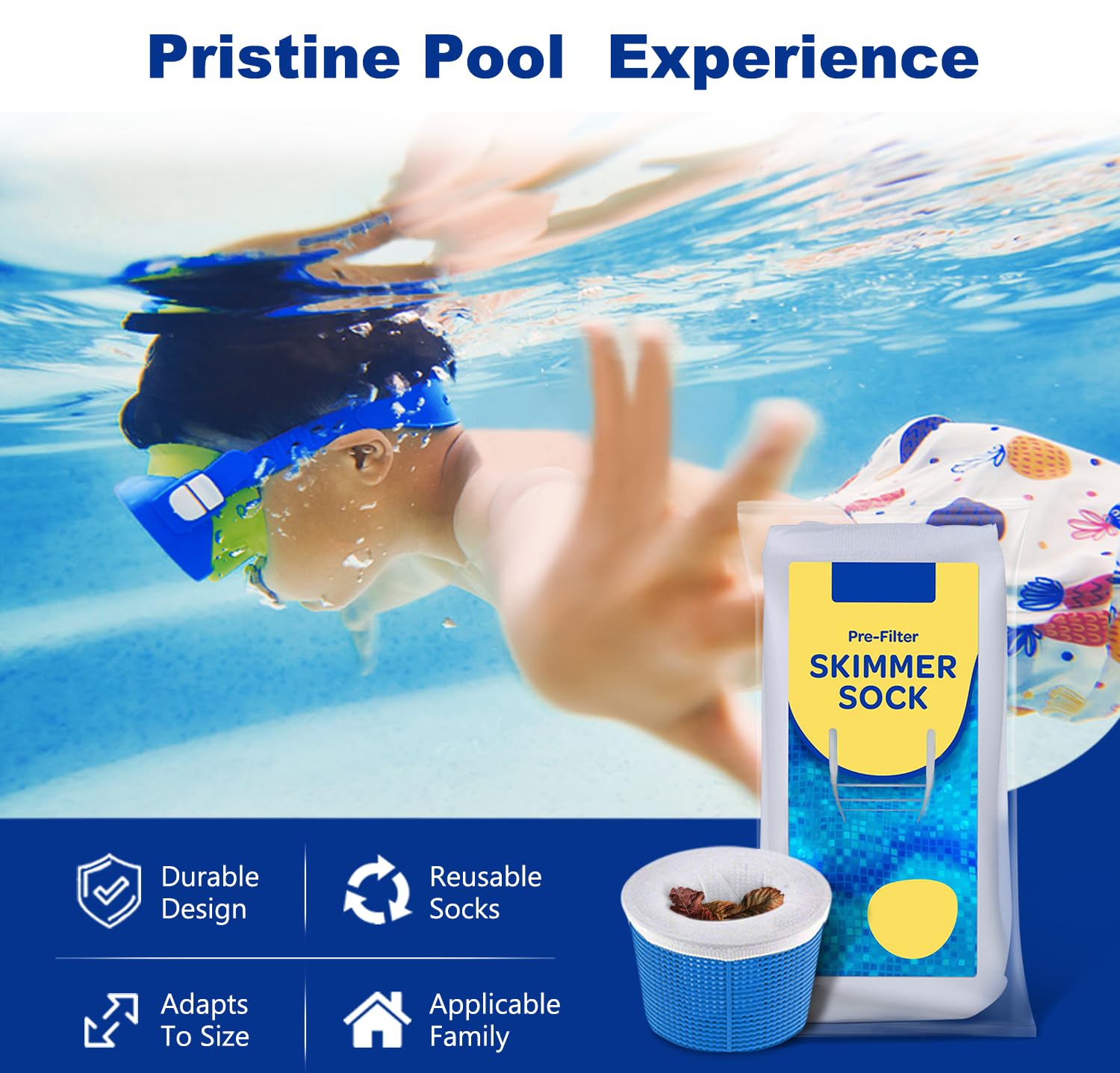 30 Pack Reusable Pool Skimmer Socks - Ultra Fine Mesh For Above & Inground Pools, Hot Tubs - Traps Fine Debris, Protects Pump & Filter
