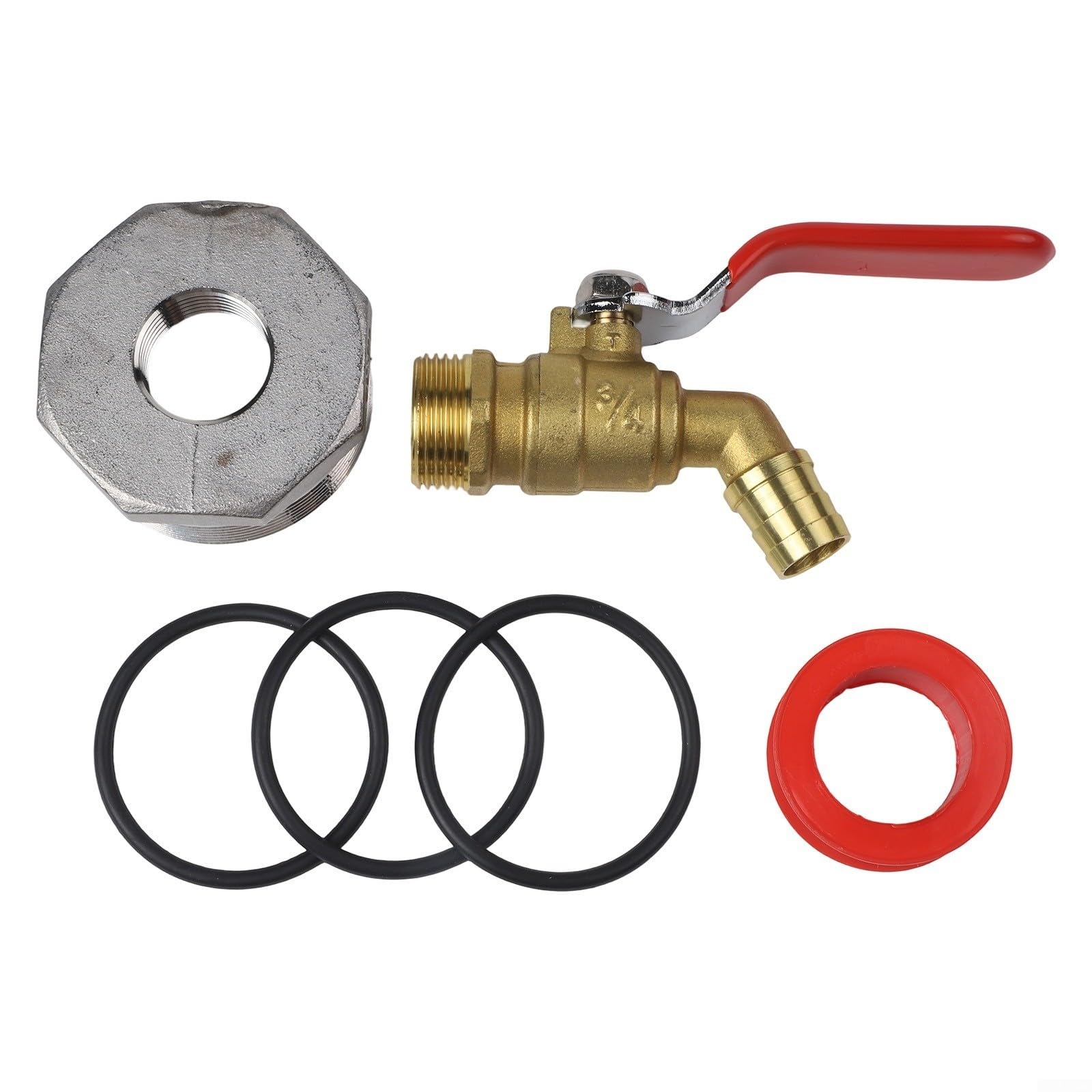 Lot de 2 robinets de tambour en laiton de 1,9 cm avec joint et ruban adhésif pour tambour de 55 gallons, compatible avec les fûts en plastique et en acier