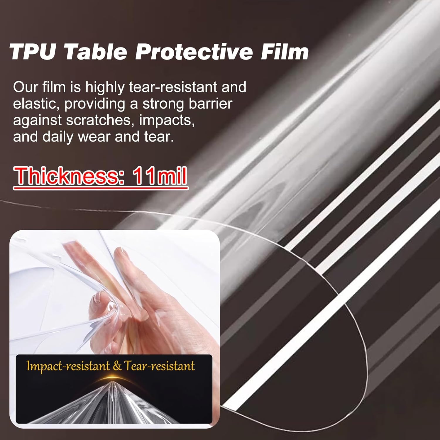 Wood Table/Granite Marble Countertop Protection Film Clear Trimmable, Invisible Anti-Yellowing Waterproof Transparent Contact Paper Desk Cover Protector(40x80in)