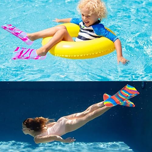 Miniatura 35 de Aletas de natación para niños, cómodas aletas de silicona para nadar y bucear, tamaño adecuado para principiantes, niños, niñas, niños y adultos