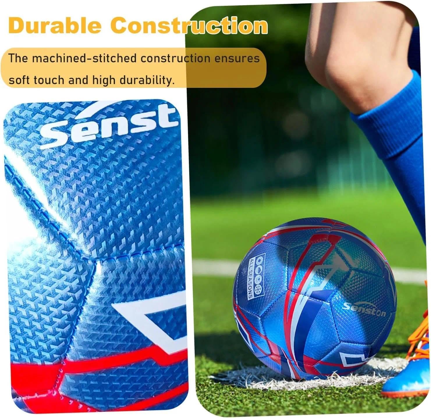 Senston Soccer Ball Size 3 & Size 4 & Size 5 for Kids and Adult Official Match Training Soccer Ball with Pump
