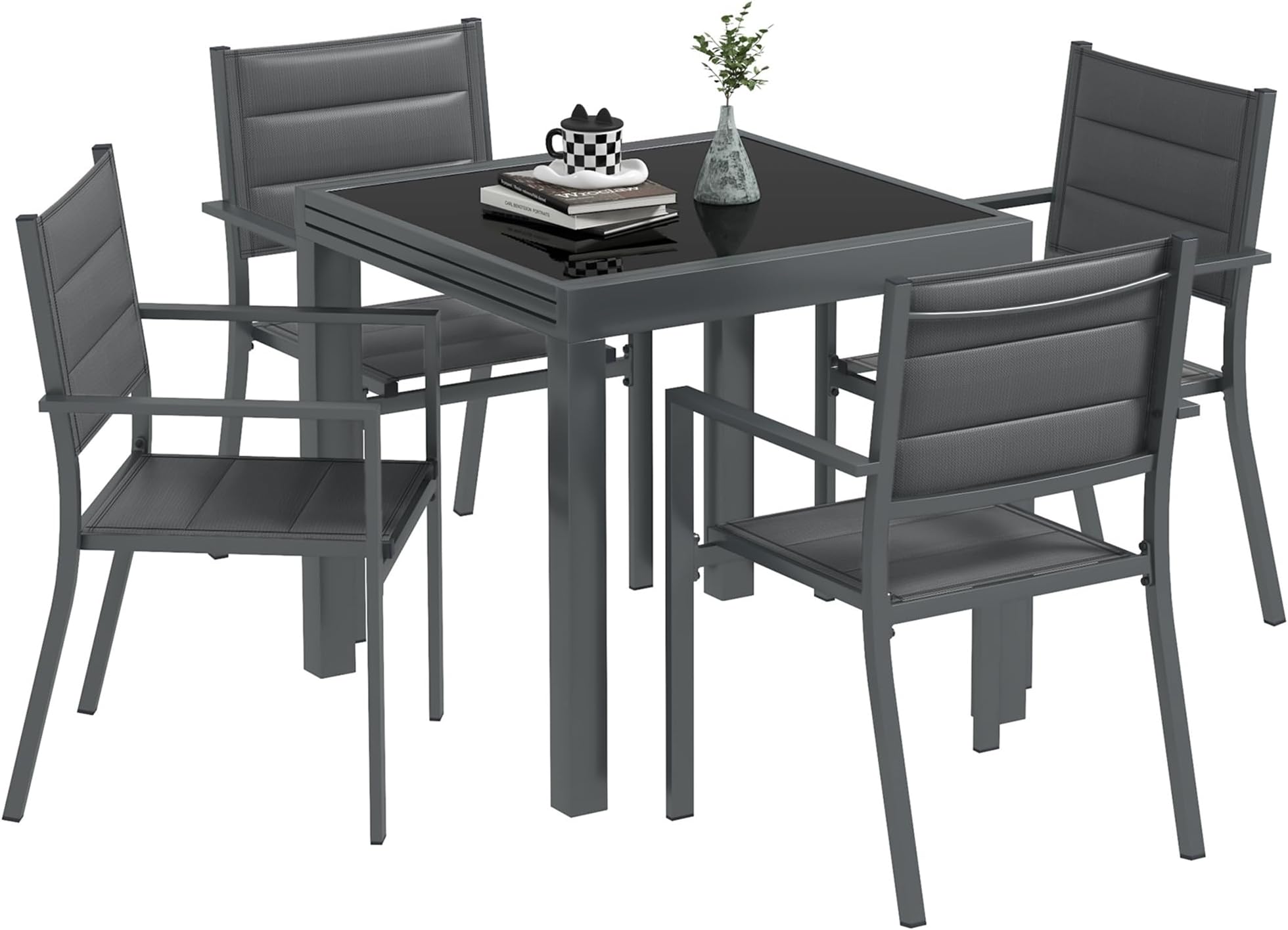 Table De Jardin Extensible Aluminium Et Textilène Kaki, 8 Places Seattle + Buffalo | Maisons Du Monde