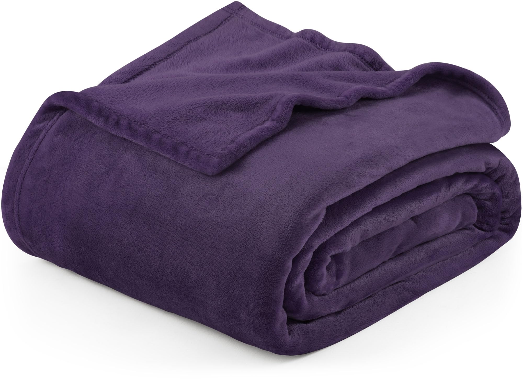 Utopia Bedding Purple Fleece Blanket Queen Size Fuzzy Soft Anti-Static Microfiber Bed Blanket (90x90 Inch)