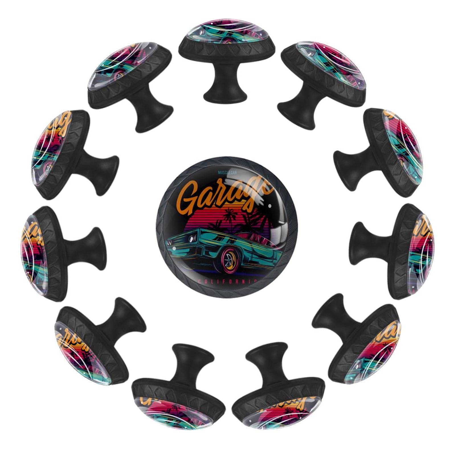 Boutons de tiroir ronds American Muscle Car souvenirs rétro pour chambre à coucher