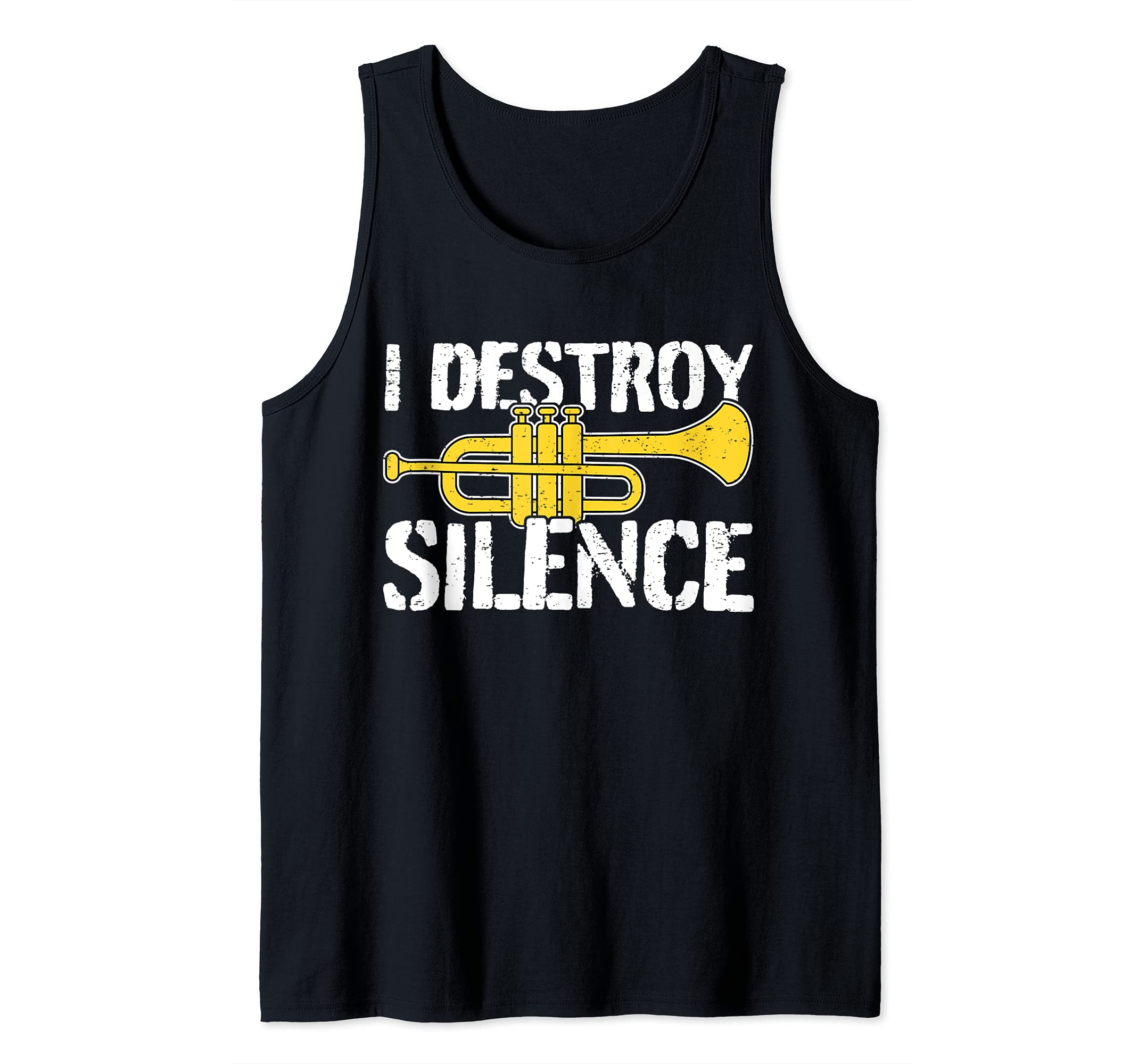 Cool Trumpet Player Quote Graphic Trumpeter Tank Top, Black, S