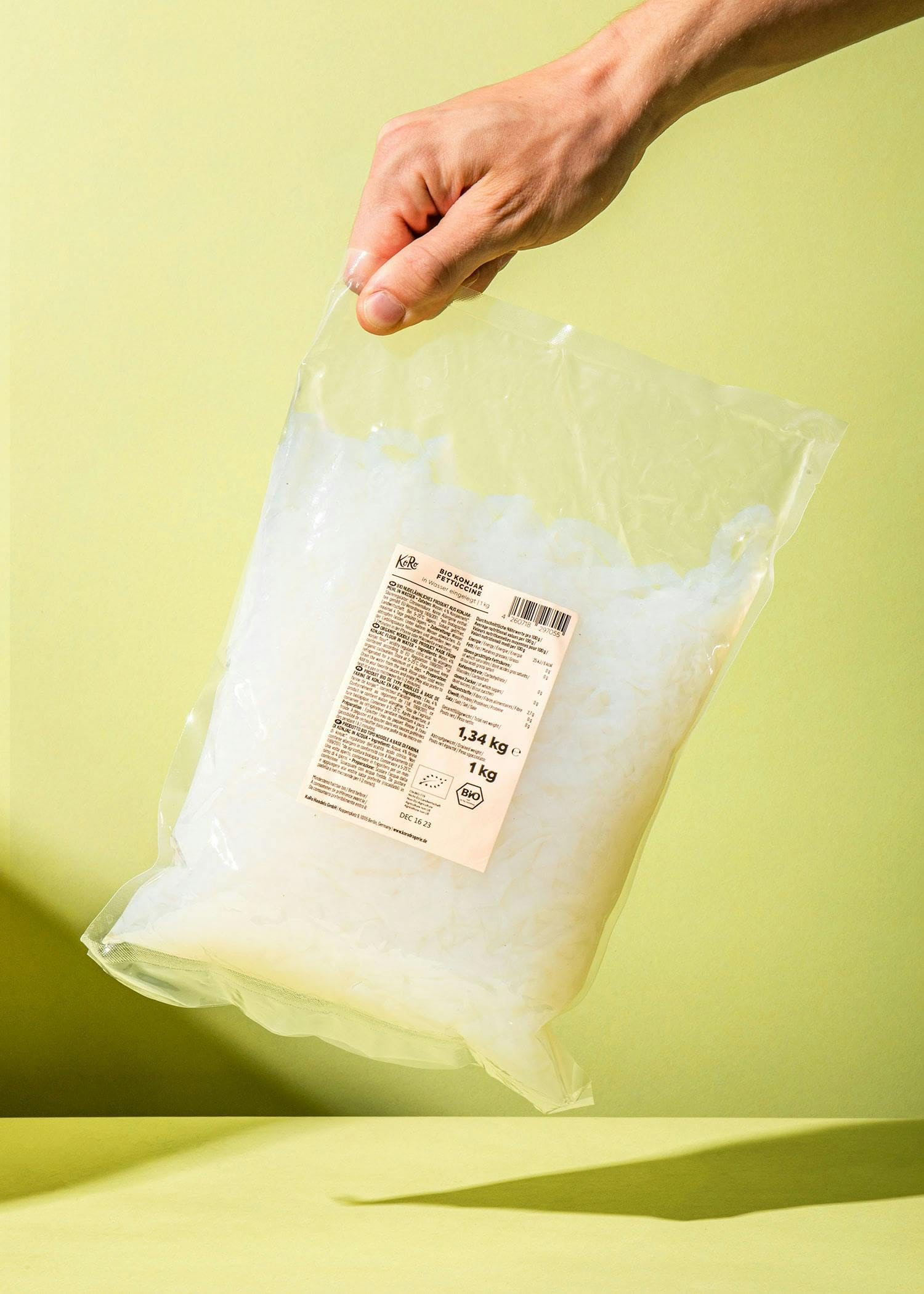 KoRo - Bio Konjak Fettuccine in Wasser 1 kg - Kalorienarm - Vegan - Verzehrfertig
