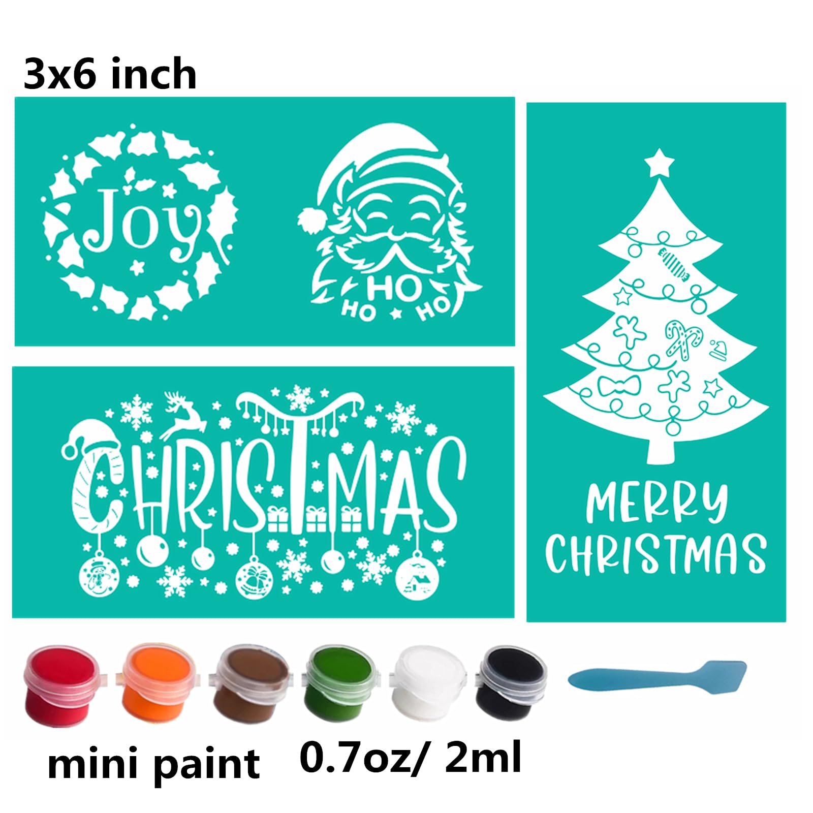 Selbstklebende Siebdruck-Schablonen, Weihnachts-Kreide-Paste, Starter-Kits, 10 Stück, Siebdruck-Transfers, wiederverwendbar, selbstklebende Weihnachtsschablonen zum Malen auf Holz, T-Shirt, Keramik,