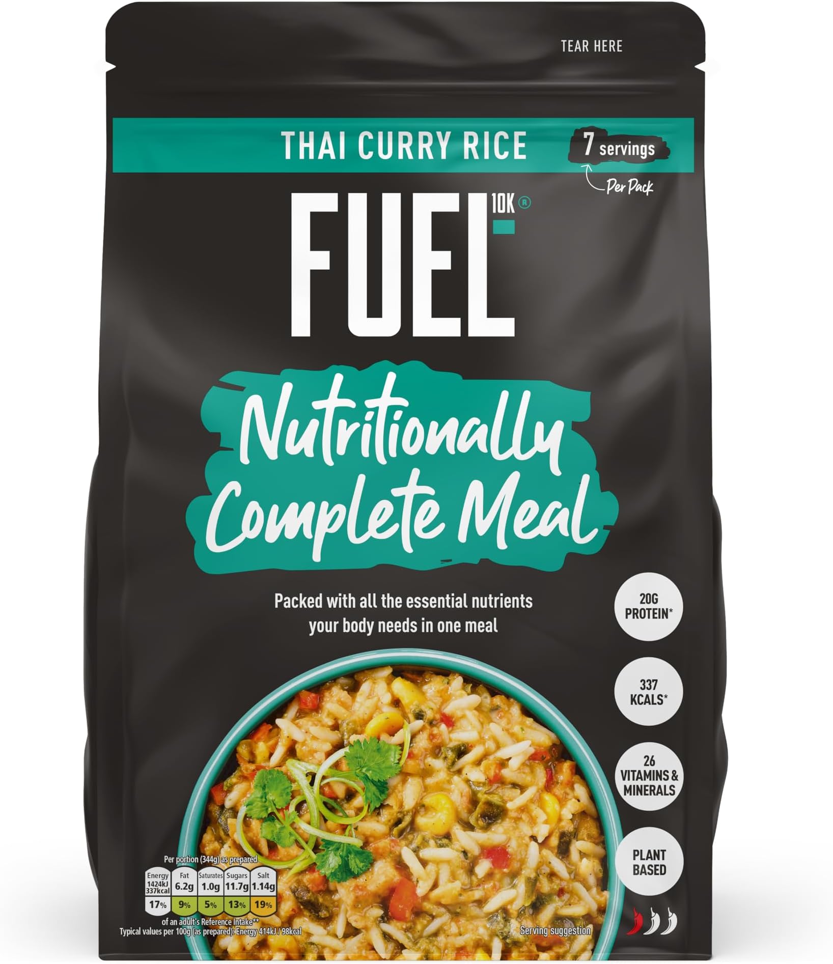 FUEL10K Nutritionally Complete Meal Thai Curry Rice, 658 g