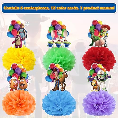 Miniatura 3 de 6 centros de mesa de fiesta de Toy Story, decoraciones de panal de abeja, suministros para fiestas de cumpleaños para niños