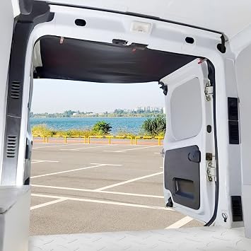 Rear Barn Door Awning Cover, Heavy Duty 600D Oxford Fabric Waterproof Sun Shade Protection, PVC Coating Drive Away Awning fit for Ford Transit Custom VW T5 T6 Renault Trafic Fiat Ducato Panel