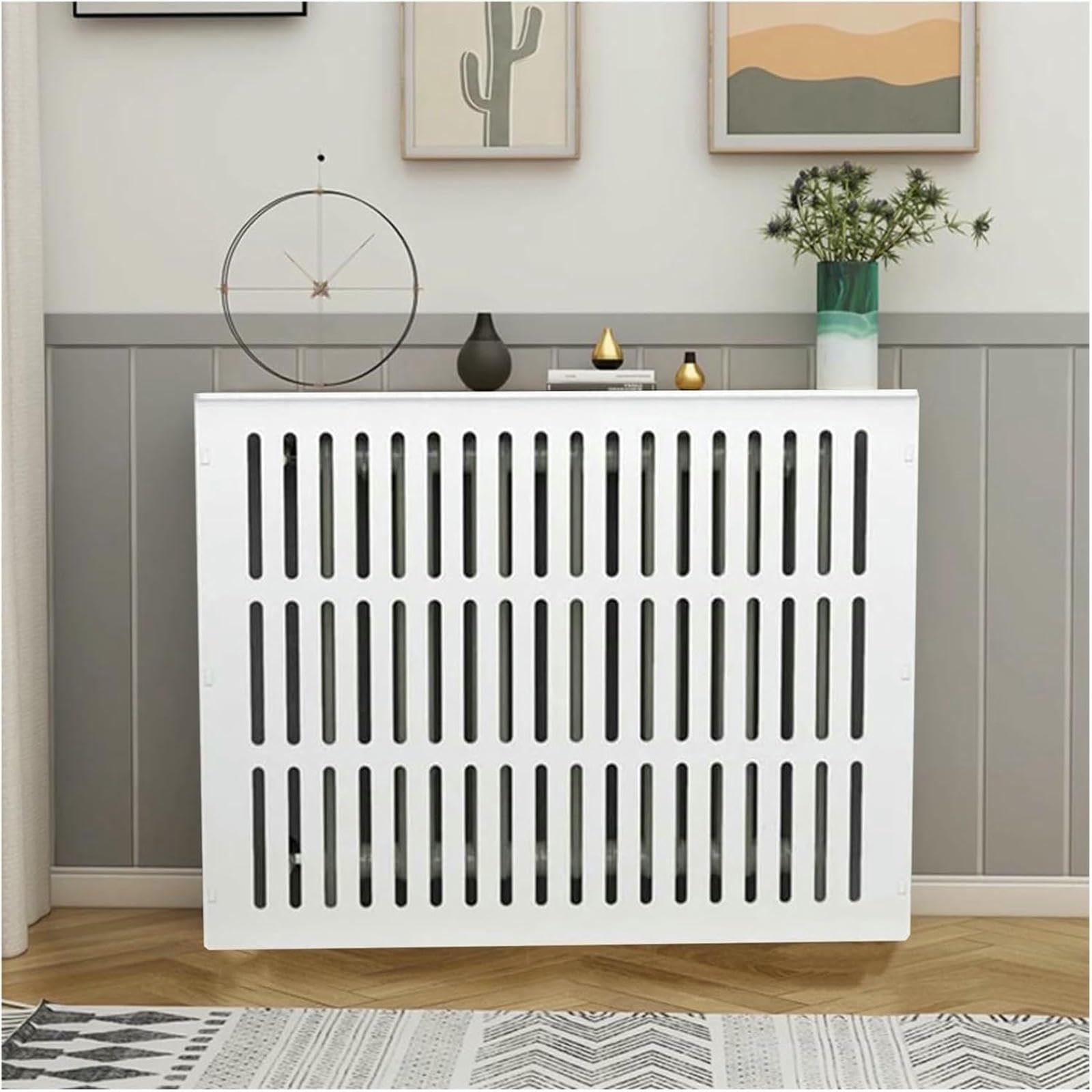 Tapa radiadores blanco de madera para decorar el salón o el dormitorio de la oficina