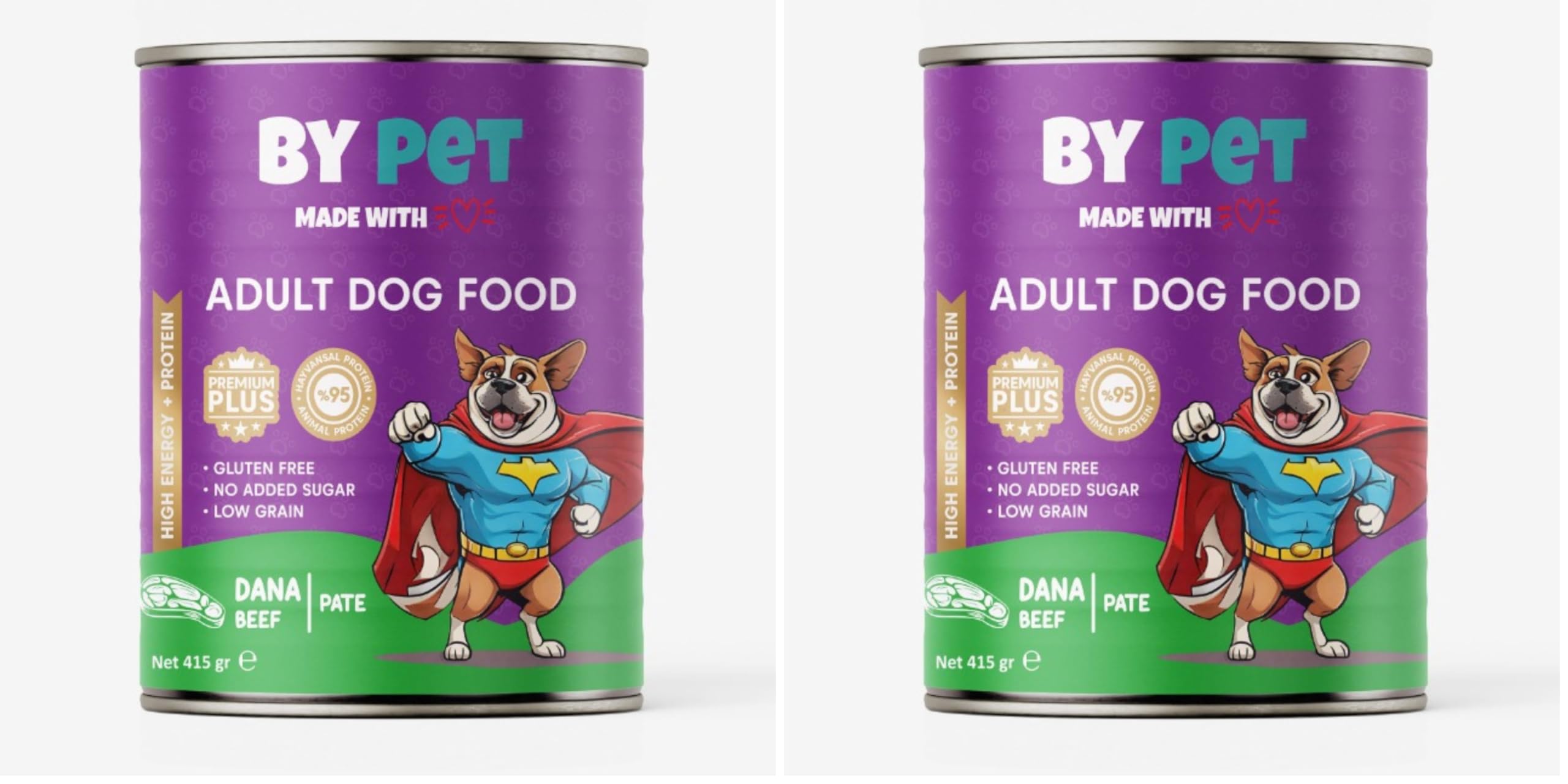 Bypet Dana Etli Yetişkin Yaş Köpek Maması 1 Adet -400 Gram Konserve 2li paket