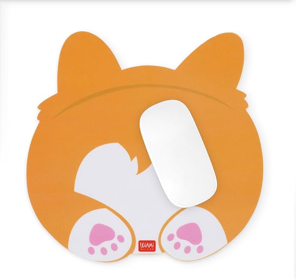 Legami - Tappetino per Mouse, Mousepad con Superficie Antipolvere e Antiriflesso in PVC, Base in Gomma Antiscivolo, Tema Corgi, 22,3 x 23,3 cm - 2