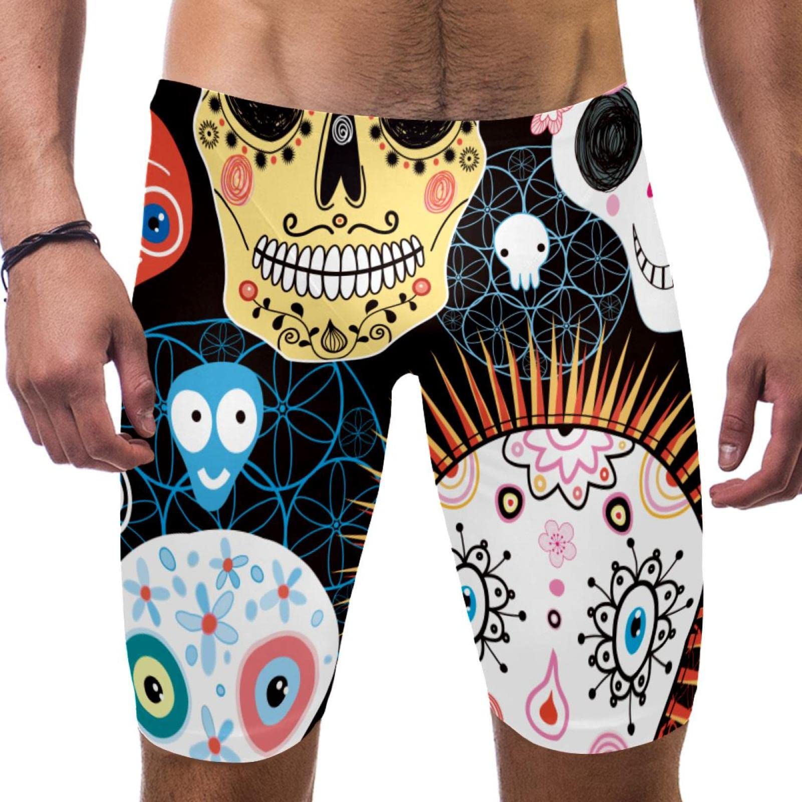 Jammers de natación de México Calavera cómodos para entrenar y competir 7