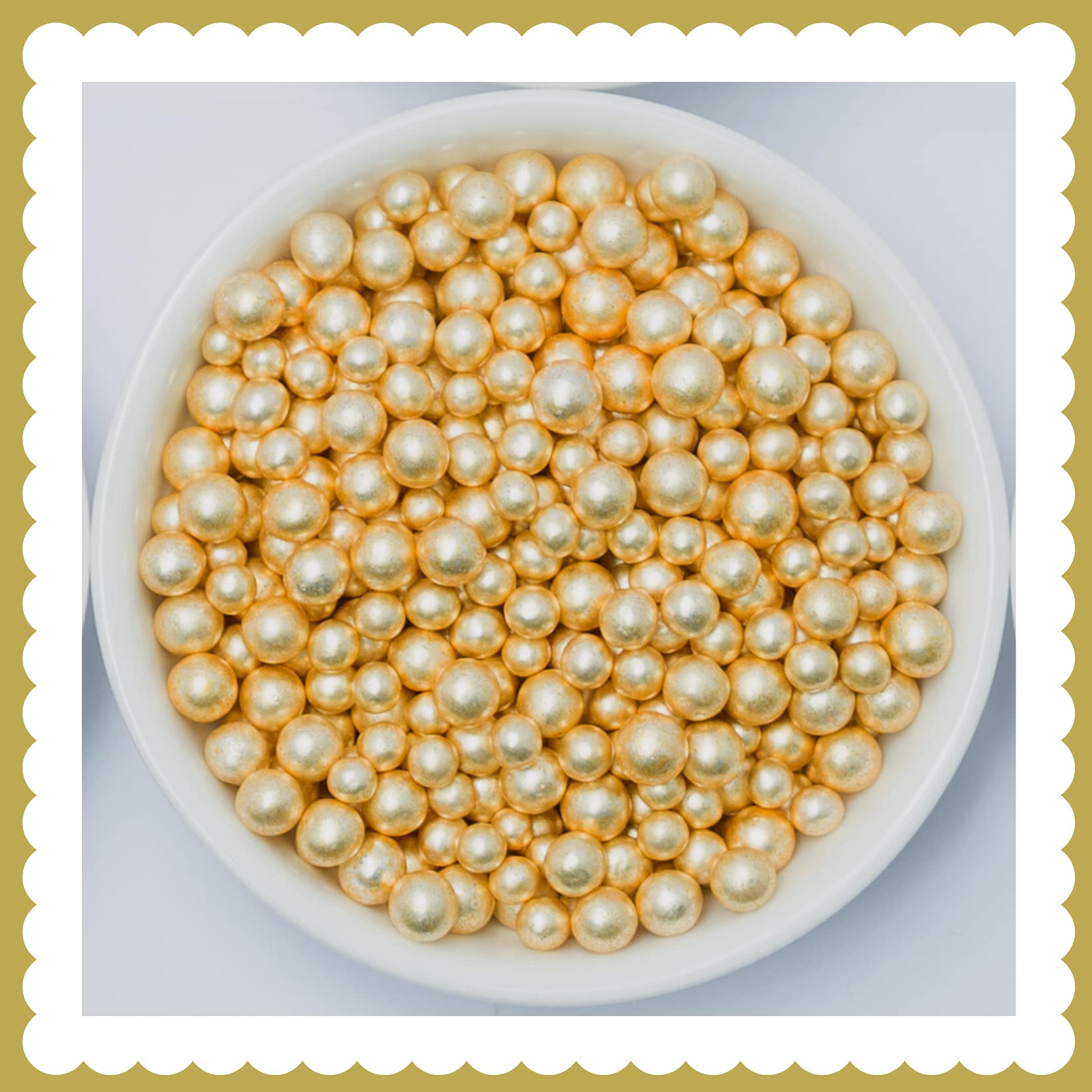 Sugar Chic Silver Beads Mix- Silver Gold (4mm ,6mm) (50)