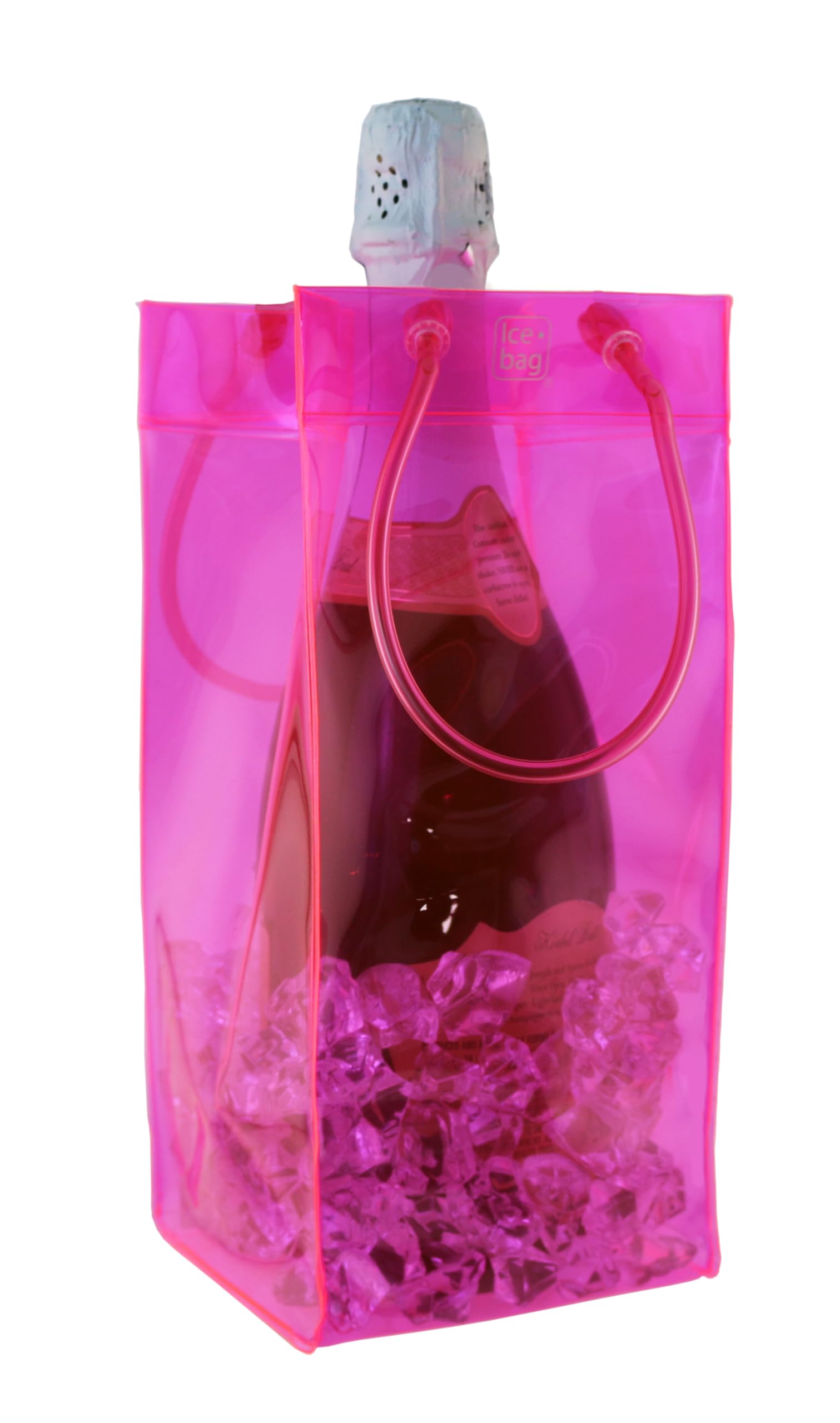 ICE BAG Collapsible Wine Cooler Bag (Translucent Pink)