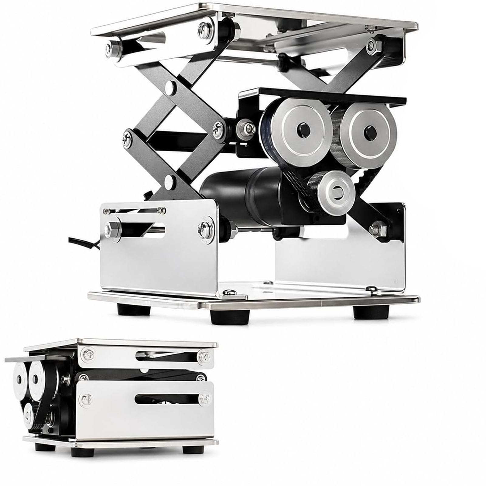 Plataforma elevadora con gato de tijera eléctrico, plataforma elevadora de acero inoxidable, capacidad de carga de 10 kg, altura ajustable, soporte elevador de mesa de laboratorio para labo 200*200mm